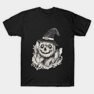 Pumpkin design skull tattoo. T-Shirt